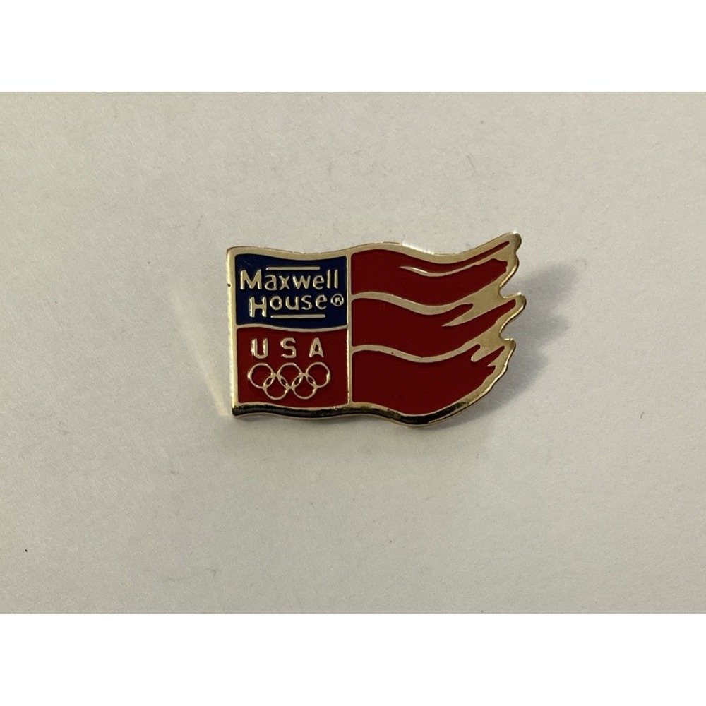 Vtg Maxwell House USA Olympic Lapel Pin Hat Pinback
